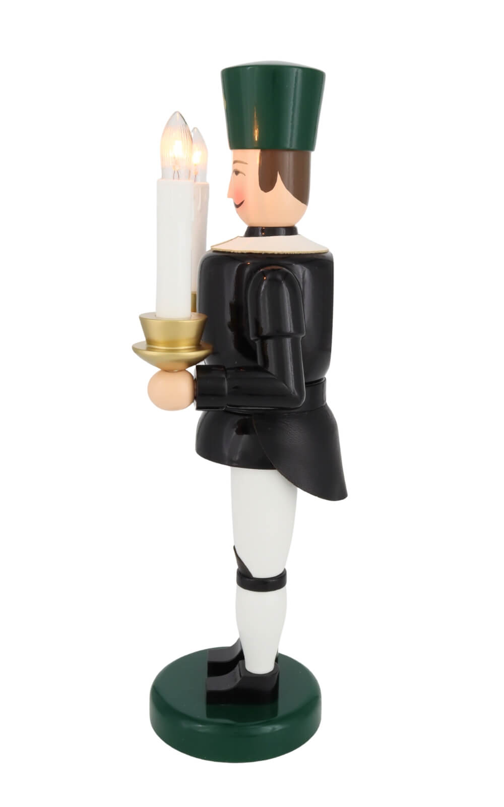 Angel and miner white - gold, 36 cm, electrically illuminated by Holzkunst Gahlenz_6