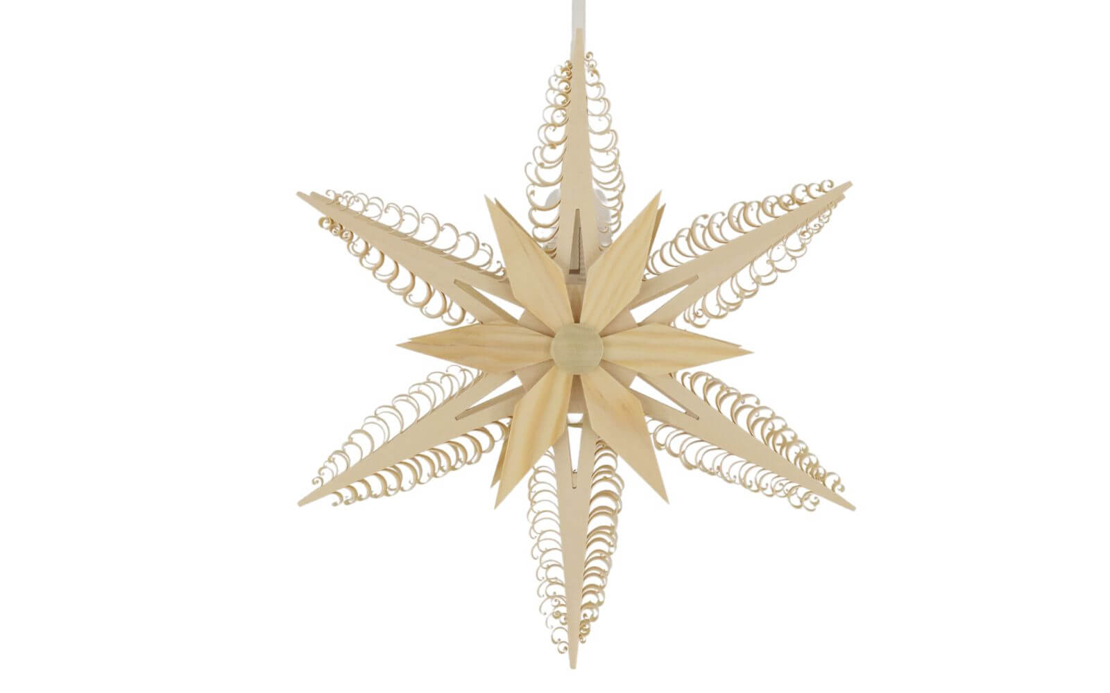 Wooden star with engraved strips, electrically illuminated by Martina Rudolph_1