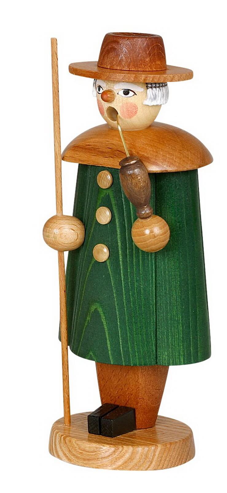 Smoking shepherd, green, 17 cm by Jan Stephani