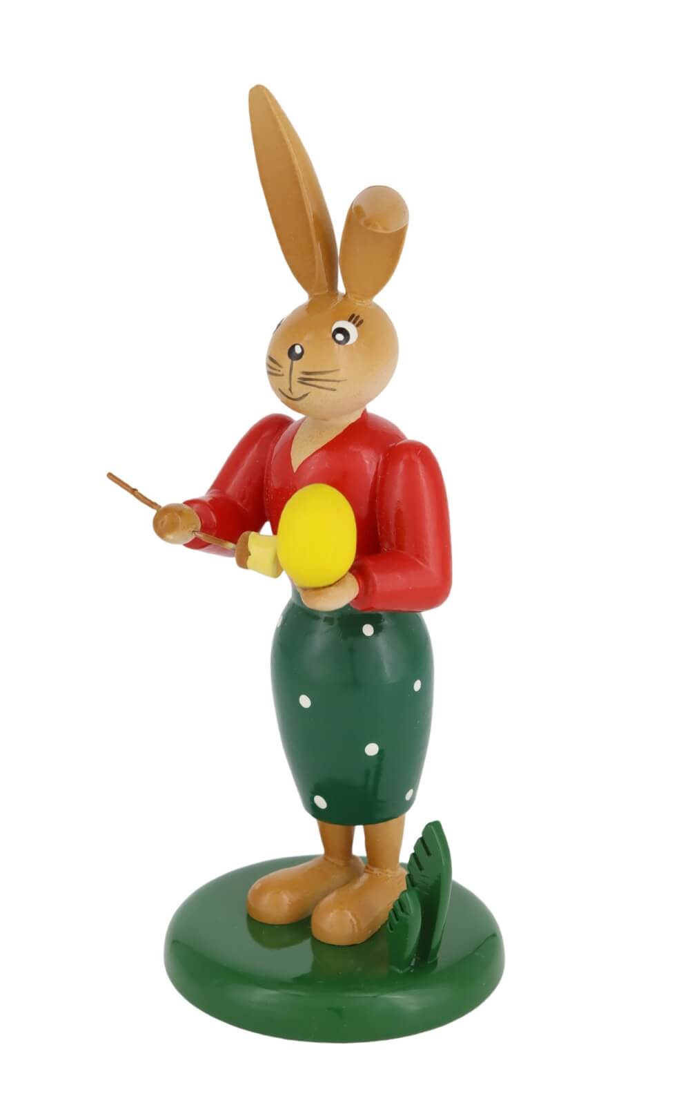 Easter bunny - bunny with brush and egg, 12 cm by Holzkunst Gahlenz
