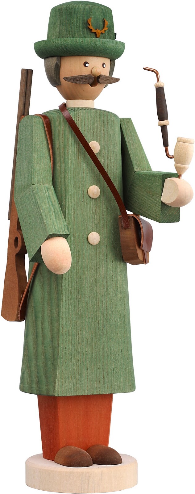 Smoking man head forester, 31 cm by Seiffener Volkskunst eG