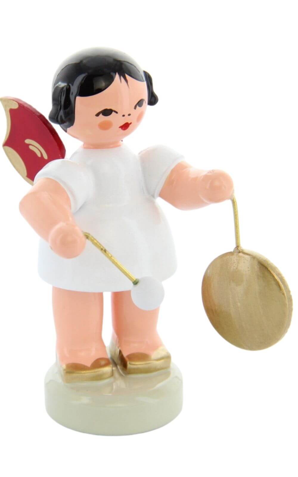Christmas angel with small gong and red wings by Figurenland Uhlig GmbH