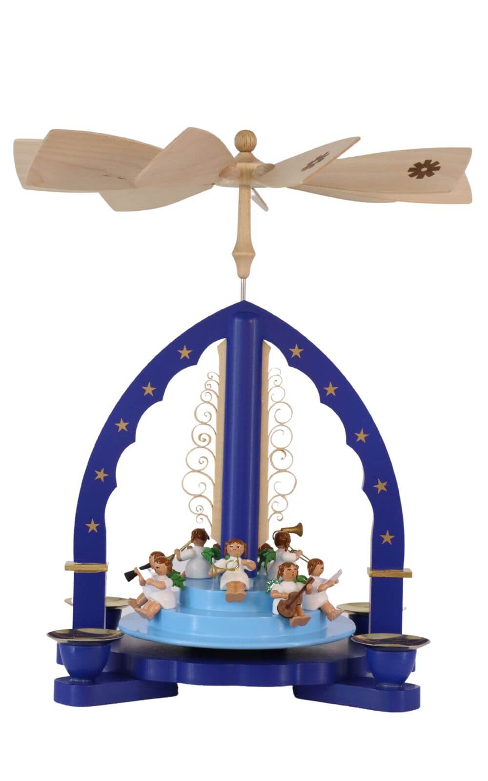 Weihnachtspyramide Engelkonzert, blau, 27 cm von Richard Glässer_1