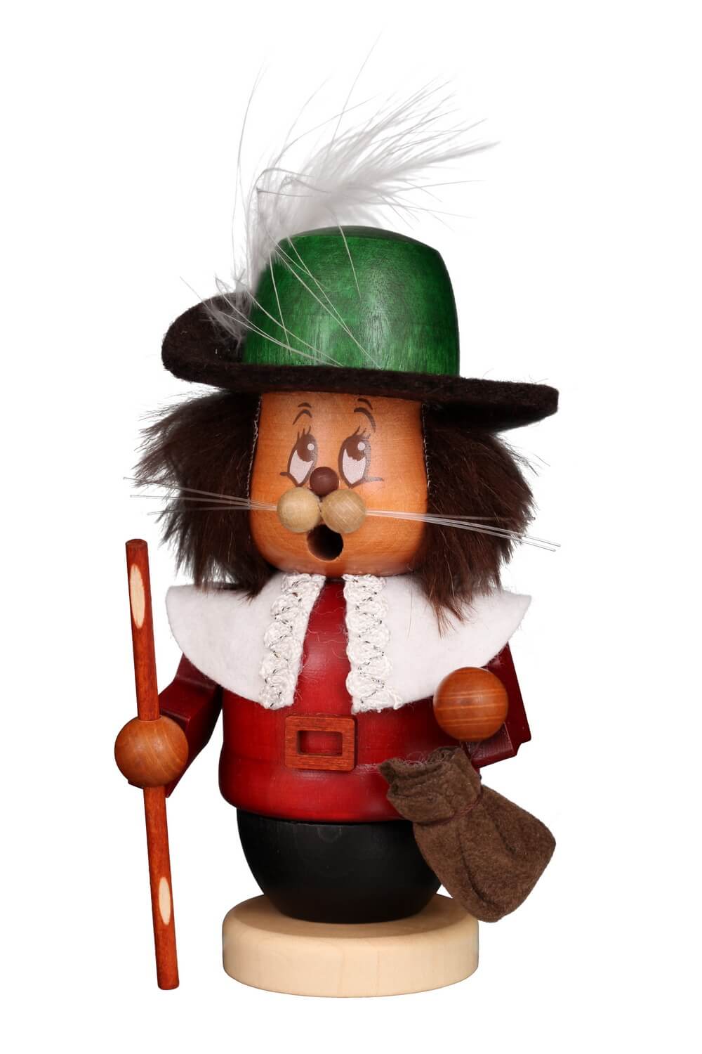 Smoking man mini gnome Puss in Boots, 14 cm by Christian Ulbricht
