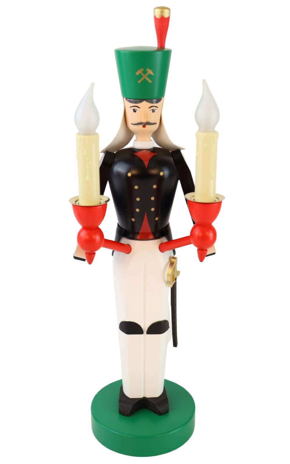 Miner electrically illuminated, 32 cm, colored by Richard Glässer