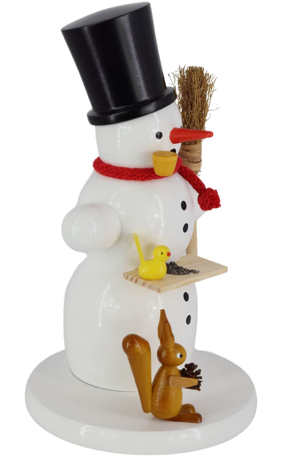 Smoking man snowman with squirrel, 18 cm by Ralf Zenker_3