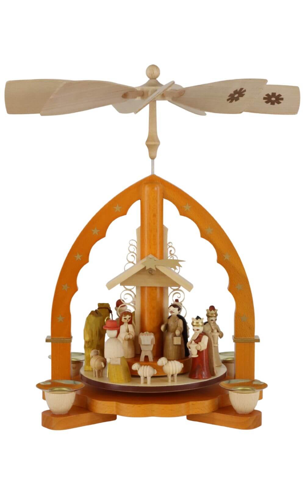 Christmas pyramid Nativity, natural, 27 cm by Richard Glässer