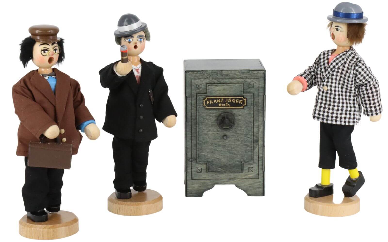 Olsen Gang German Incense Smoker Egon, Benny, Kjeld, with safe