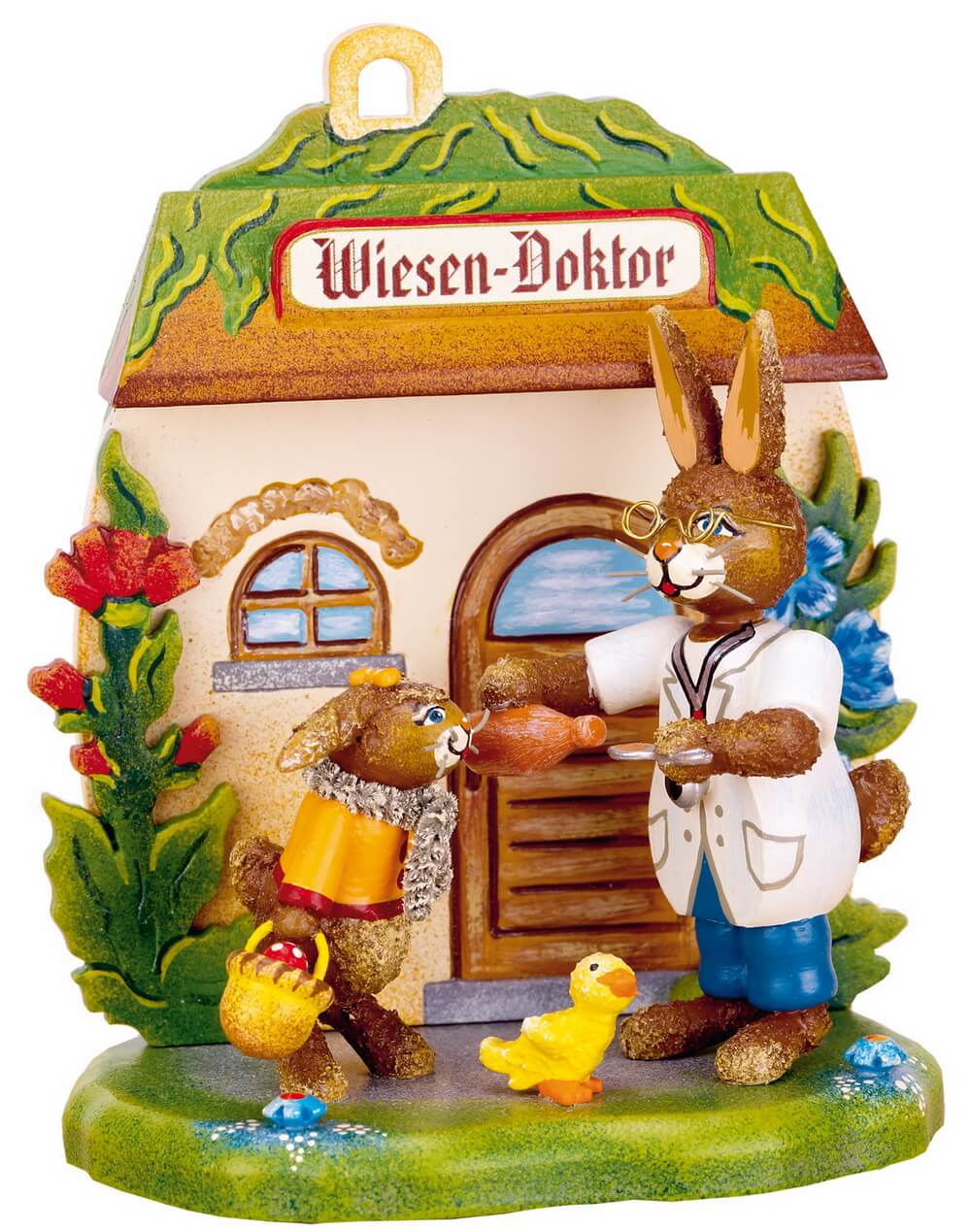 Easter bunny meadow doctor, 12 cm, colored by Hubrig Volkskunst