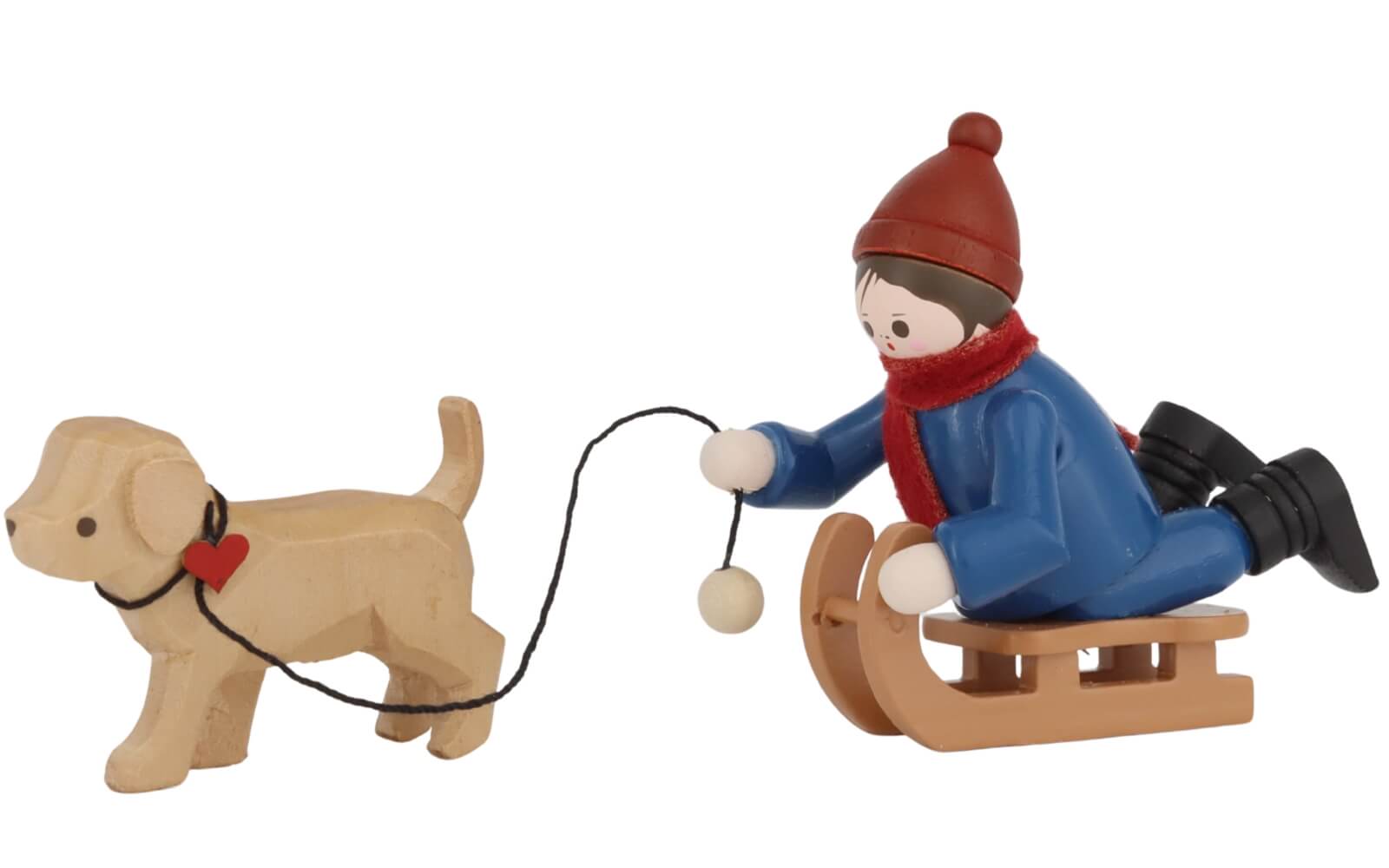 Boy with dog sled, colored, by Romy Thiel_1