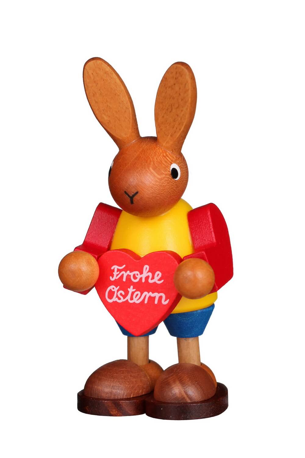 Easter bunny with heart, 9 cm, coloured by Christian Ulbricht