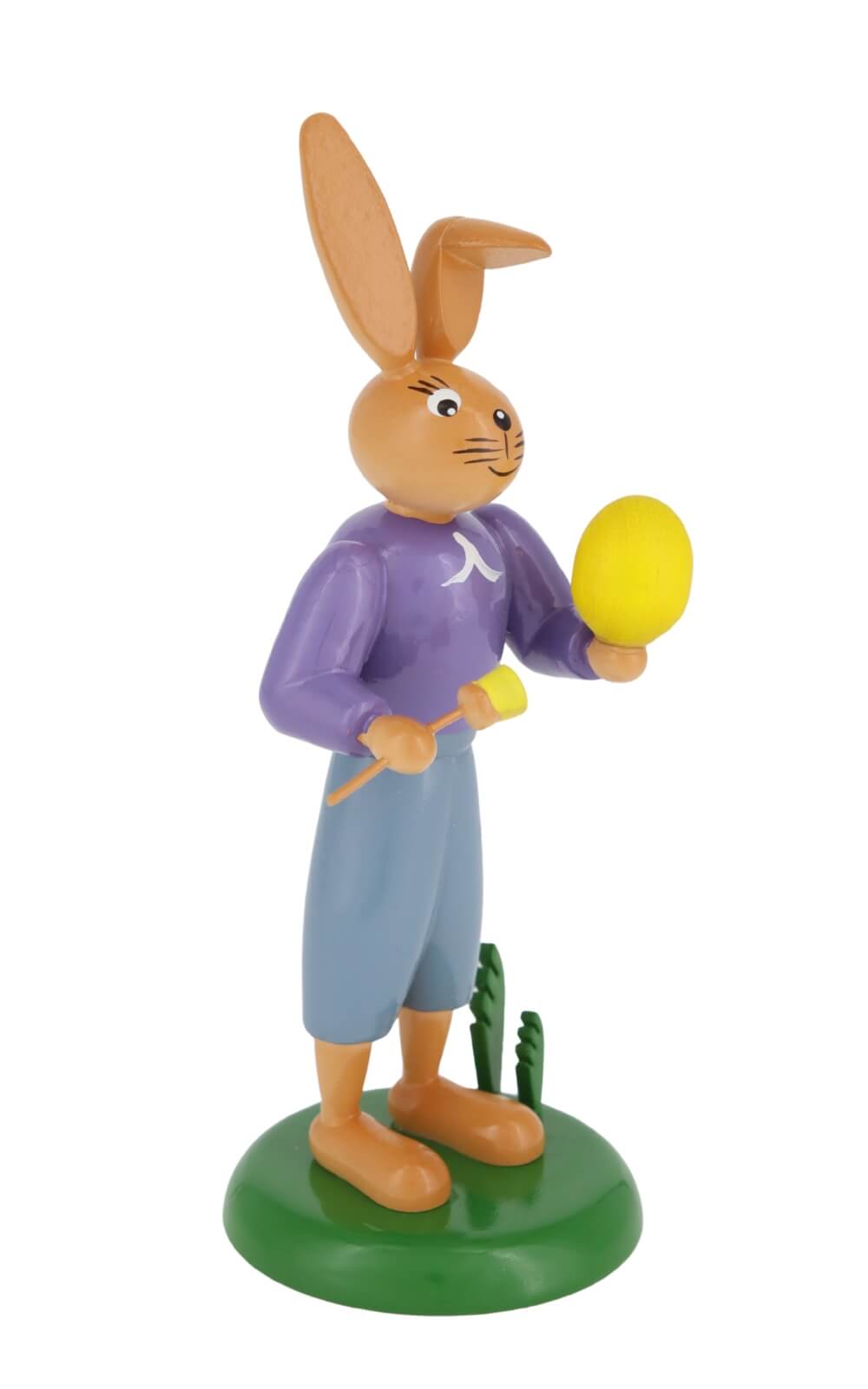 Easter bunny with brush and egg, 12 cm by Holzkunst Gahlenz_1
