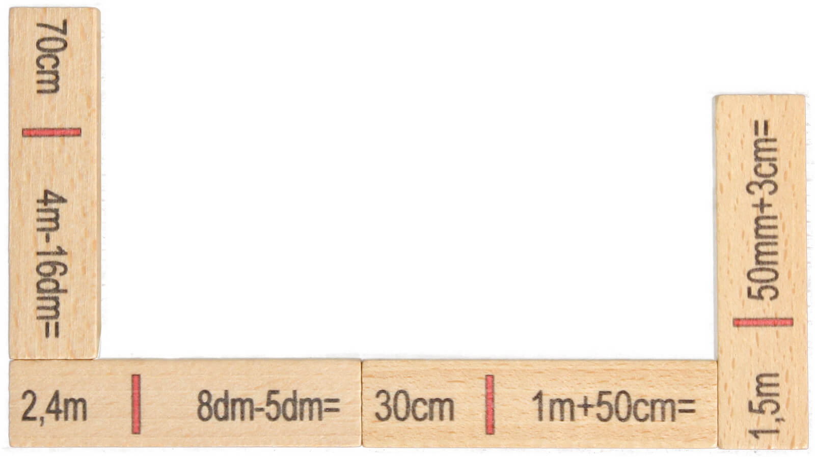 Length calculating domino, made of wood, 40 pieces by Ebert GmbH