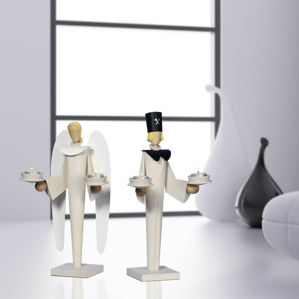 Miner, 41 cm, white for tea lights from KWO_pic1
