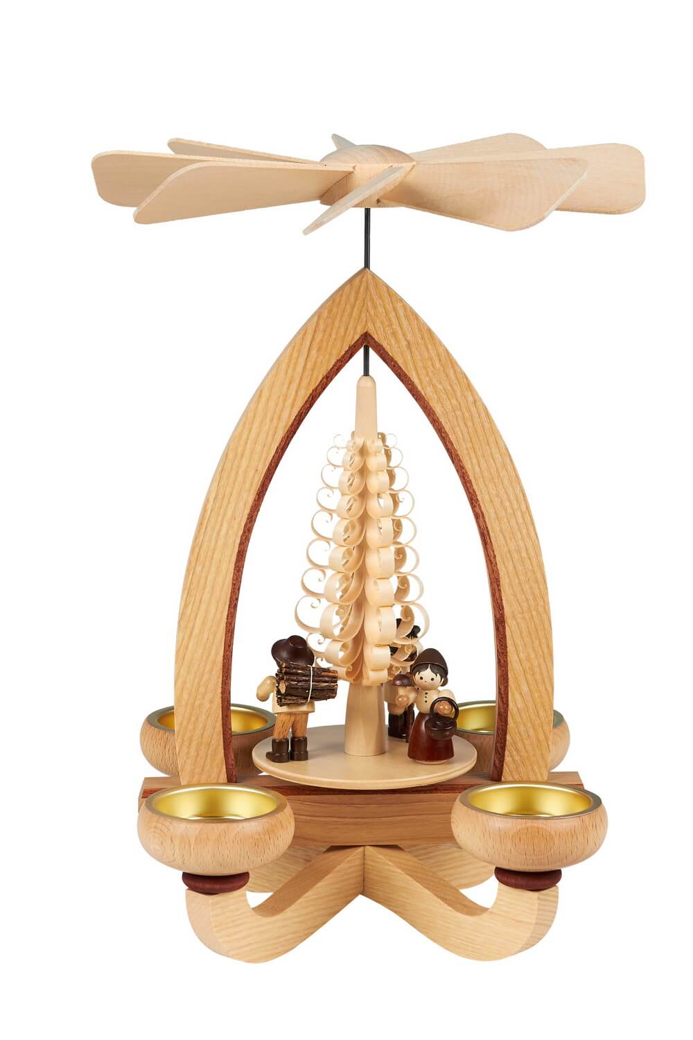 Christmas pyramid forest people for tea lights, 28 cm by Heinz Lorenz_pic1