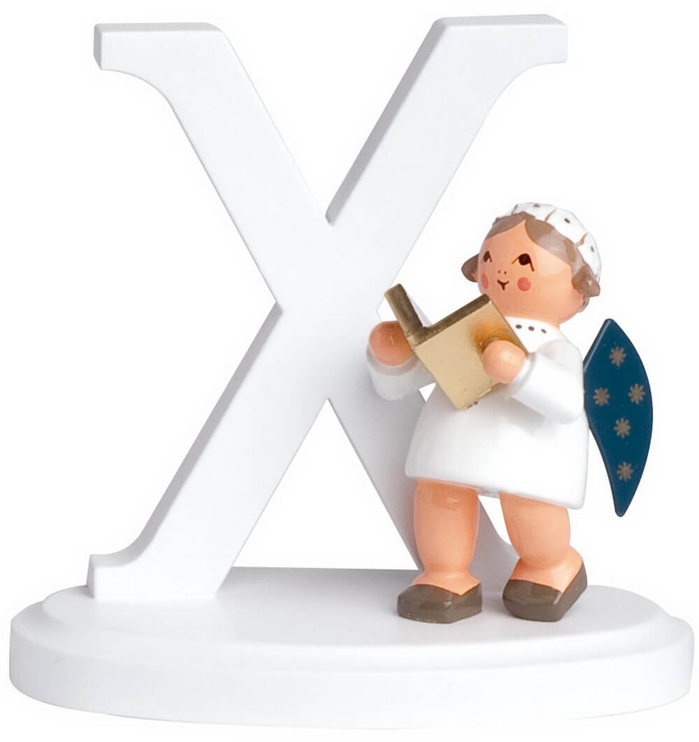 Christmas angel with the letter X, 7 cm from KWO