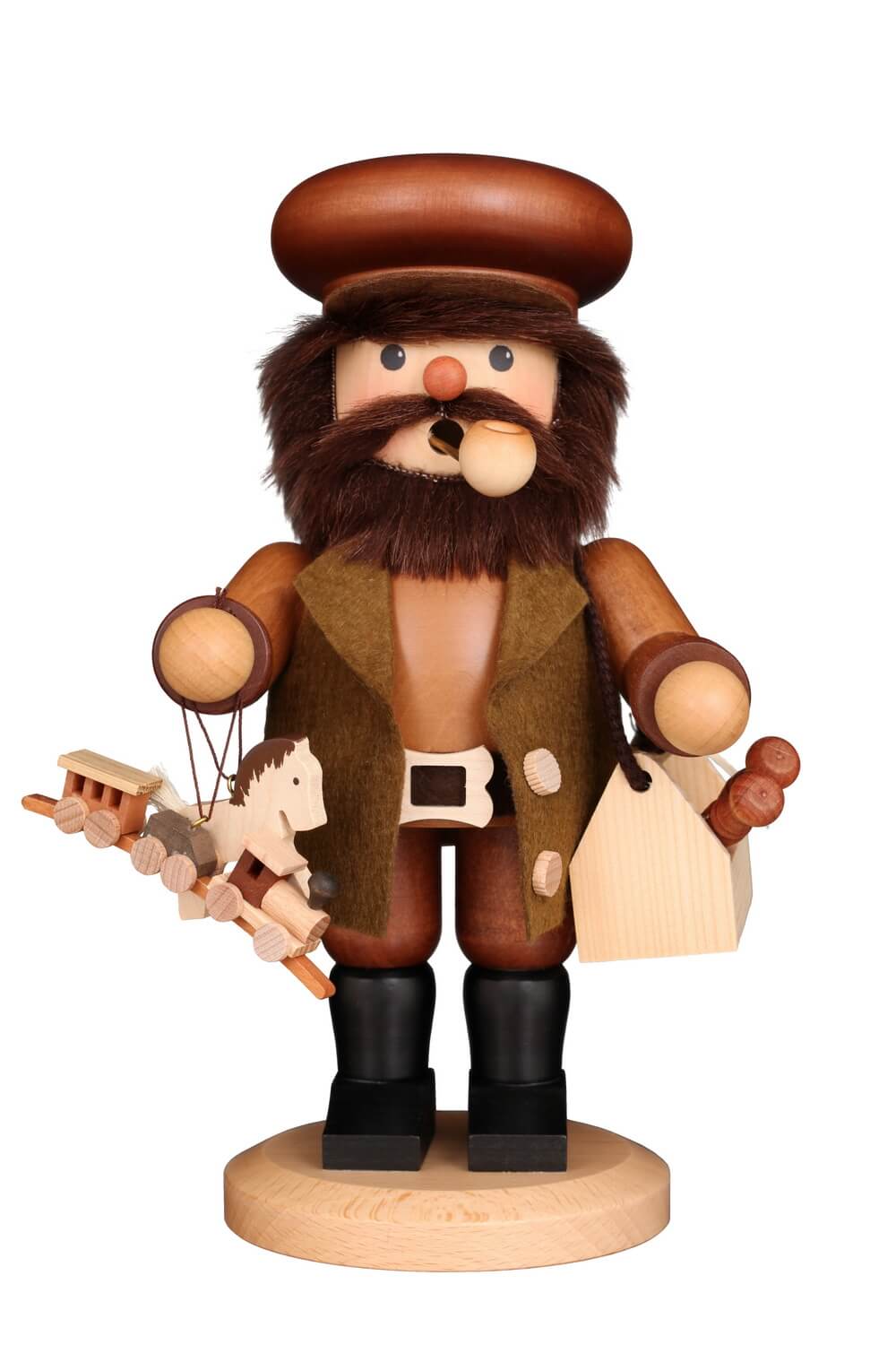 Smoking man toy maker, nature, 25 cm by Christian Ulbricht