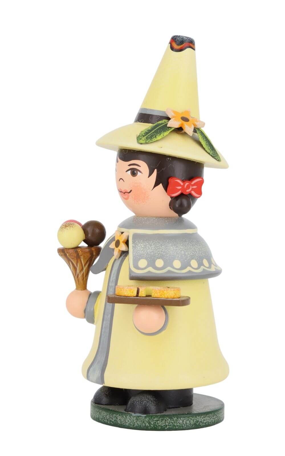 Smoking Man Gnome Vanilla, colorful, 14 cm (5.5 inch) by Hubrig Volkskunst_3