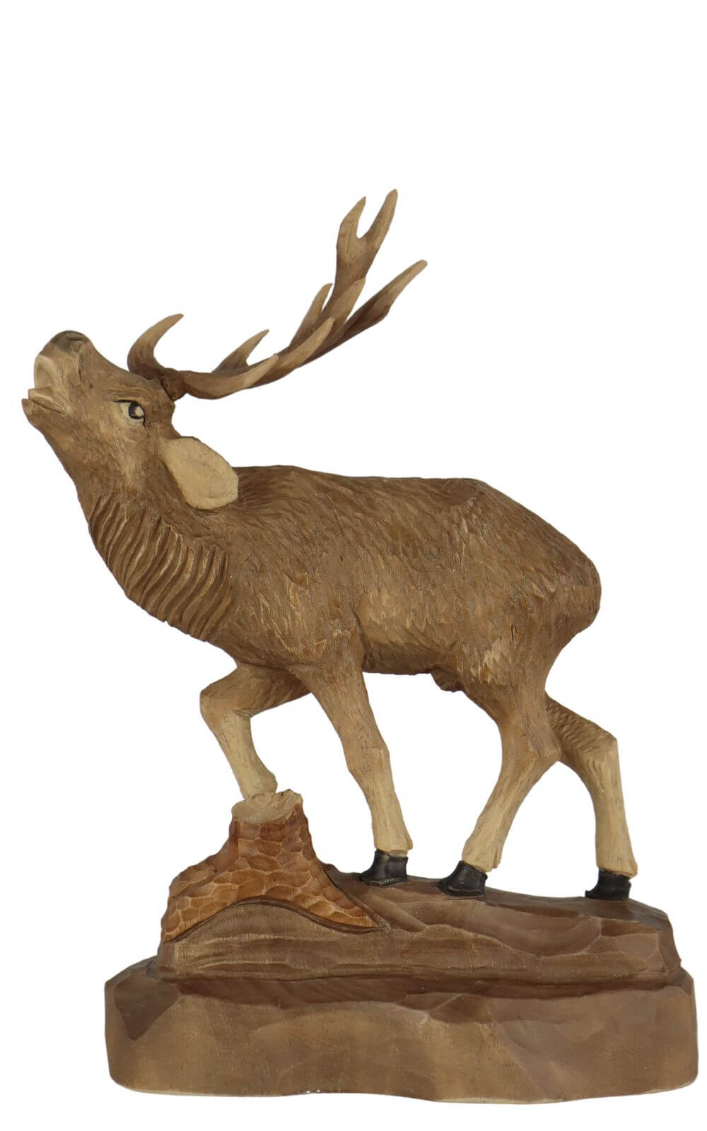 Stag with raised leg, carved, 17 cm by Schnitzkunst aus dem Erzgebirge_1