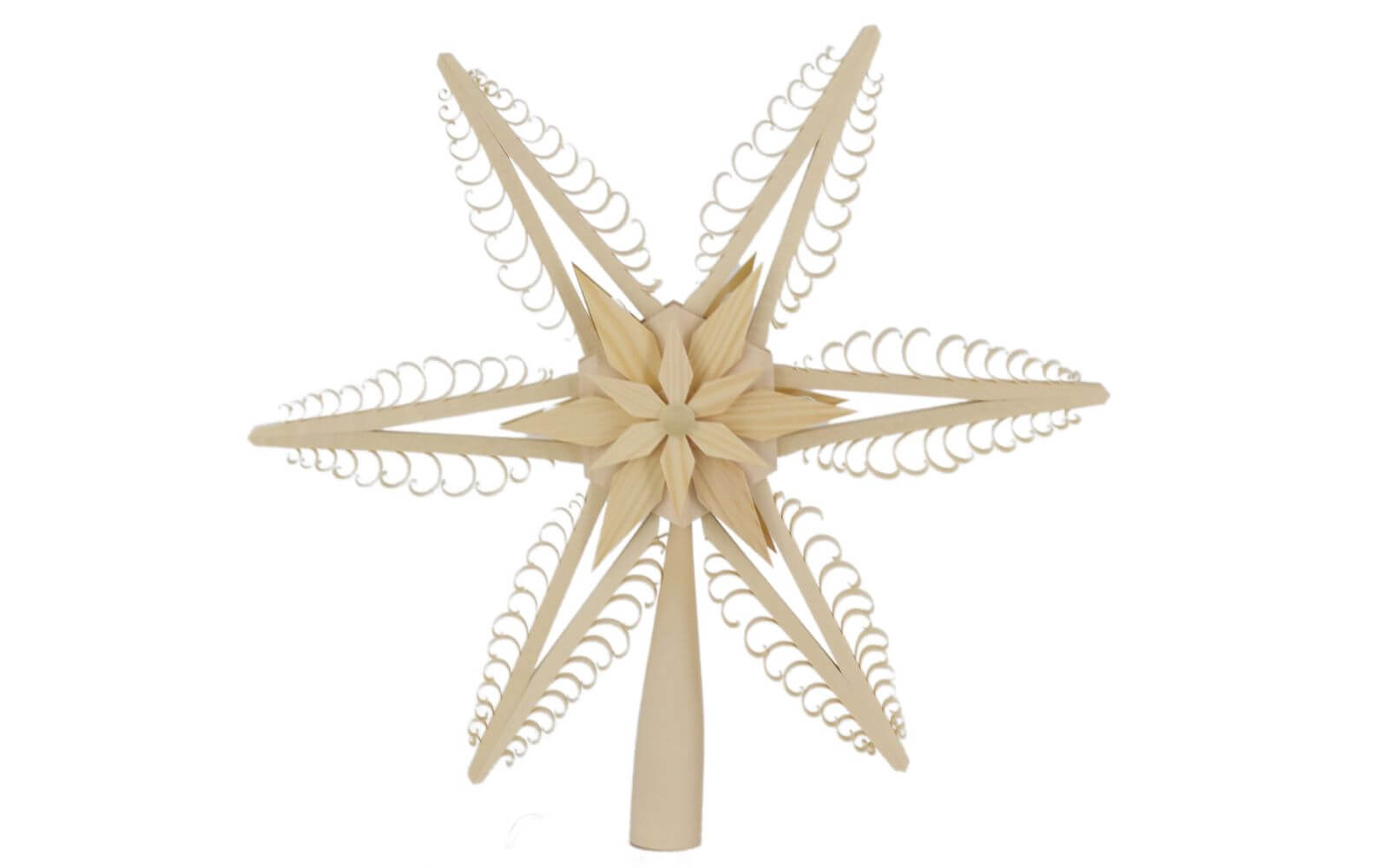 Christmas tree top wooden star, electrically illuminated, 32 cm by Martina Rudolph_1