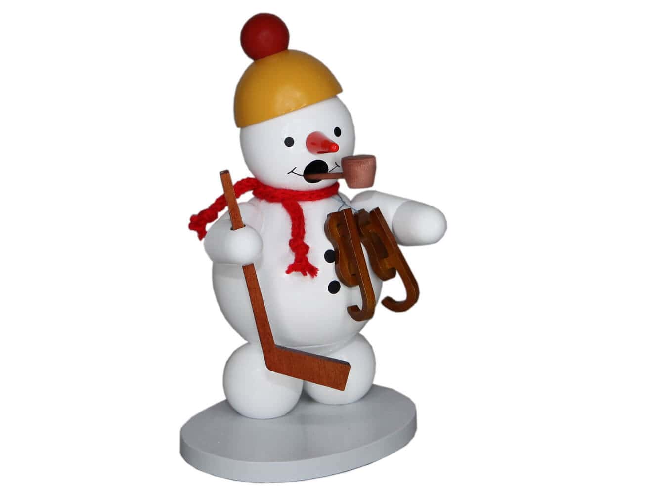 Smoking man snowman with ice skates, 12 cm by Ralf Zenker