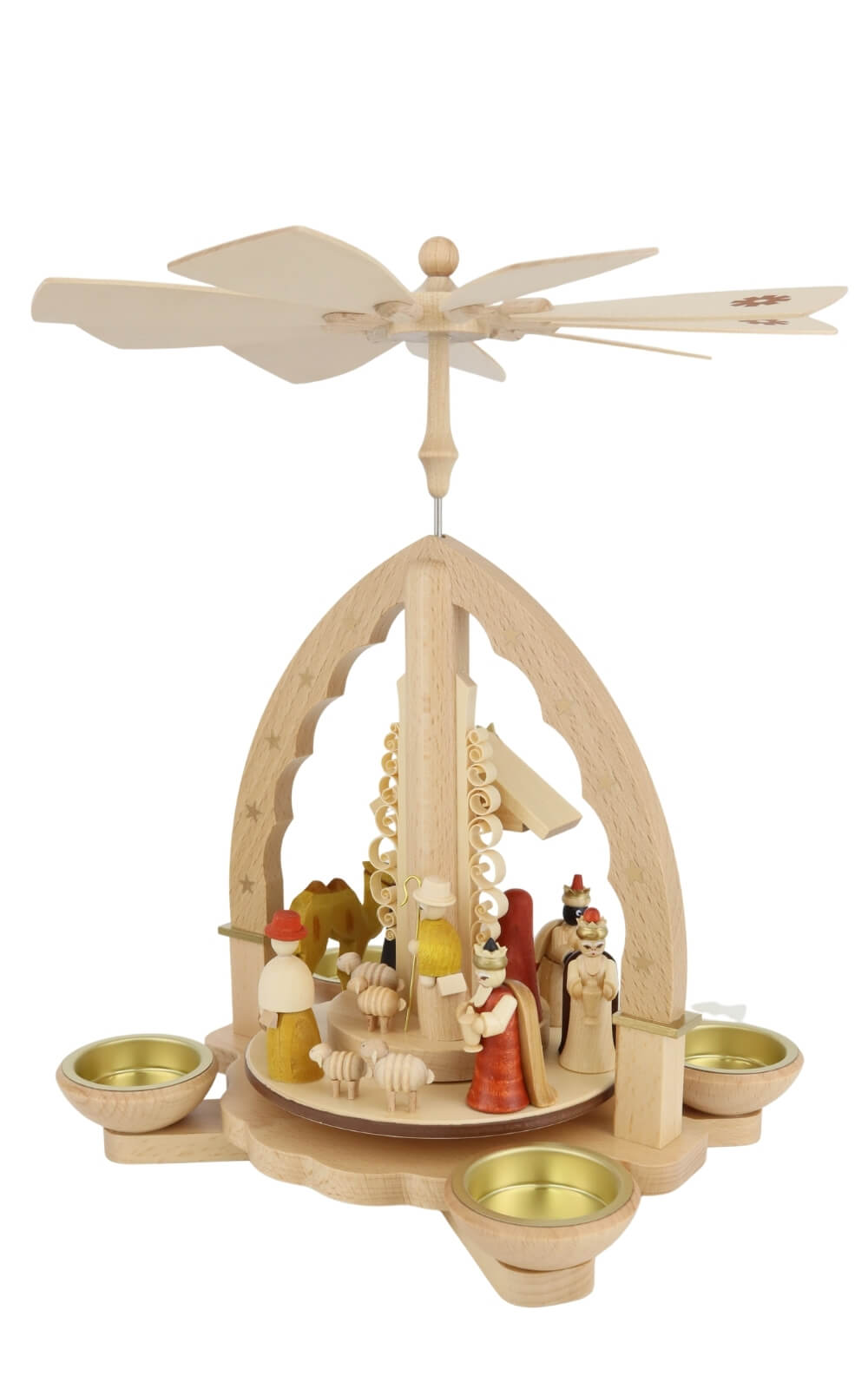 Premium Wooden Christmas Pyramid Nativity with Candles, 29 cm/ 11.4 inch by Richard Glässer, Made in Germany_3