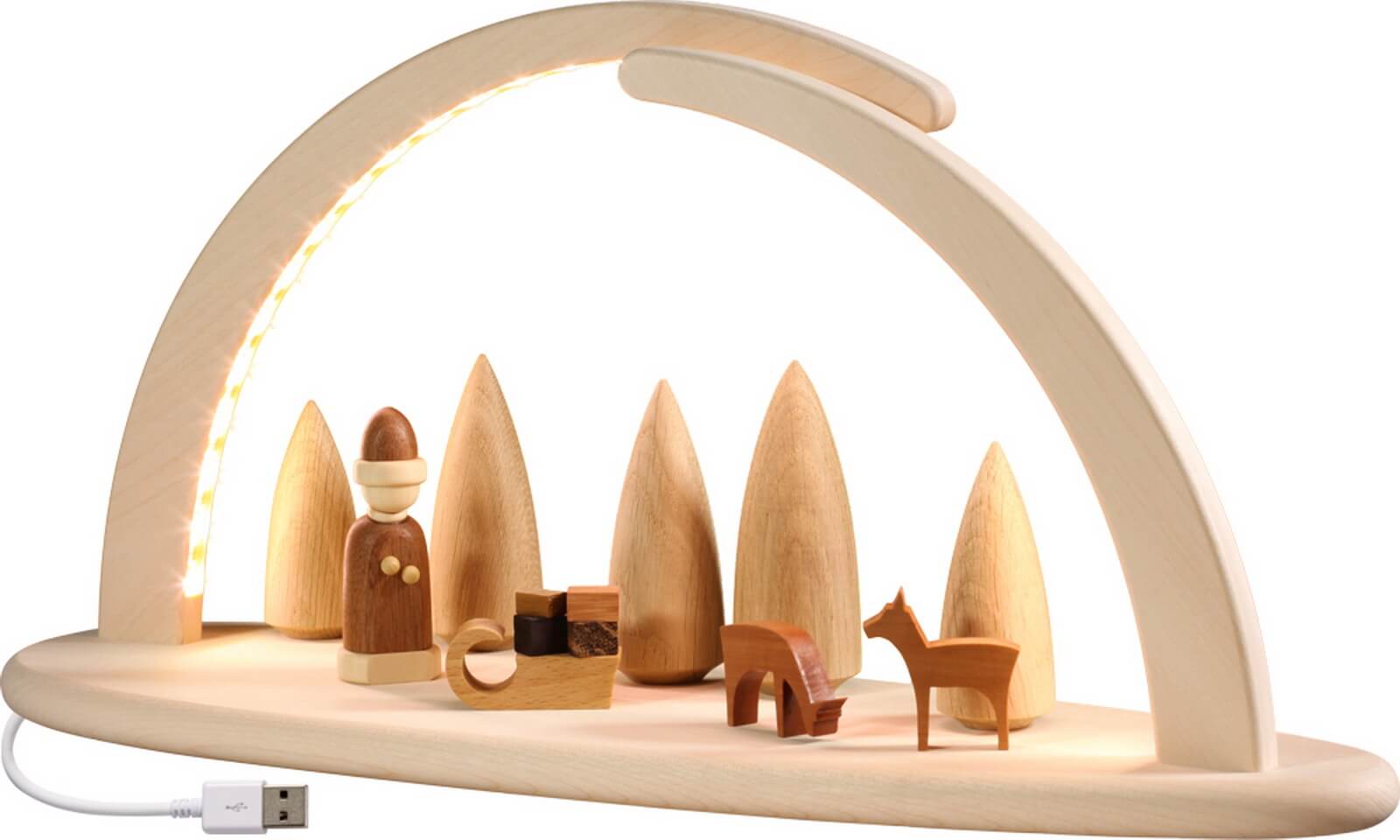 LED candle arch, double, Christmas motif by Seiffener Volkskunst eG