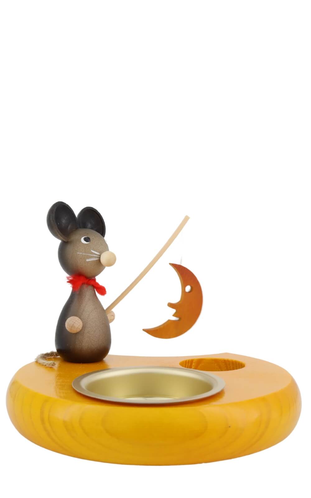 Candle holder for tea lights with mouse and moon, colored, 6 cm by Ralf Zenker_2