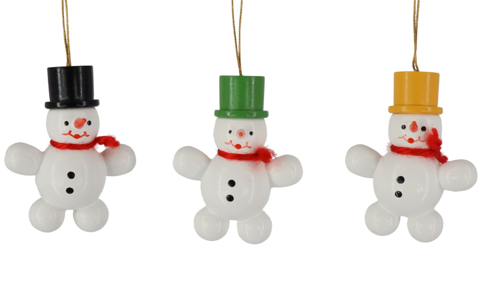 Christmas tree decorations snowmen, 3 pieces, 5 cm, colored by Ralf Zenker