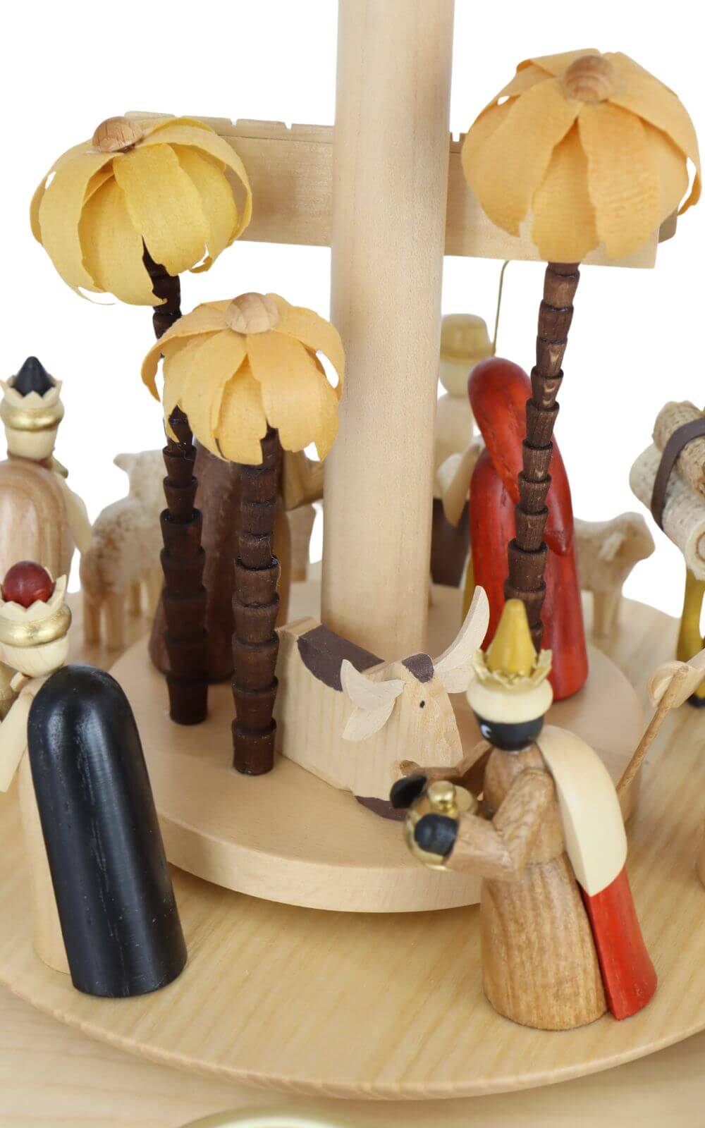 Christmas pyramid for tea lights, Nativity, 40 cm, natural by Richard Glässer_4