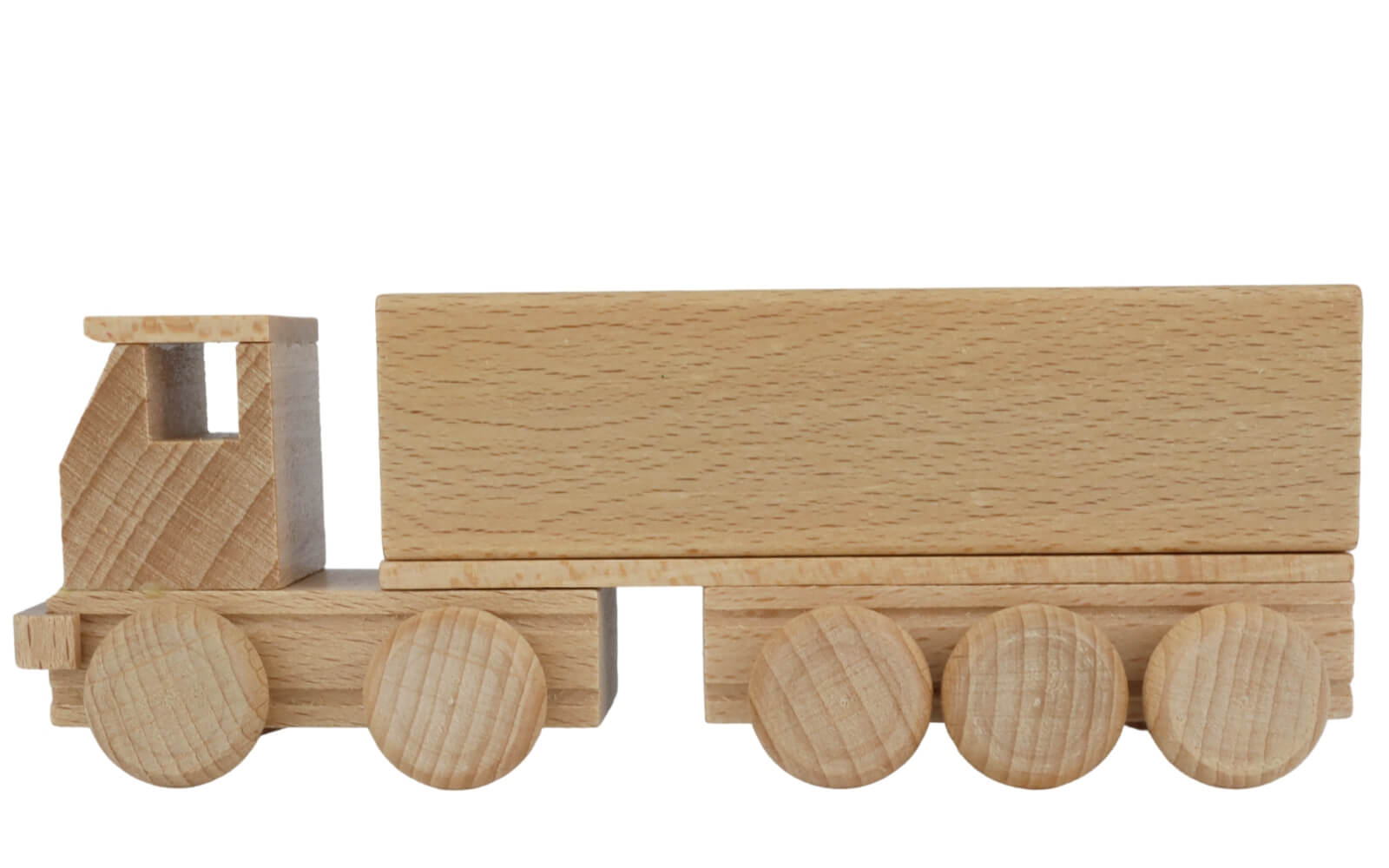 Wooden car articulated lorry with platform, natural by Ebert GmbH_2
