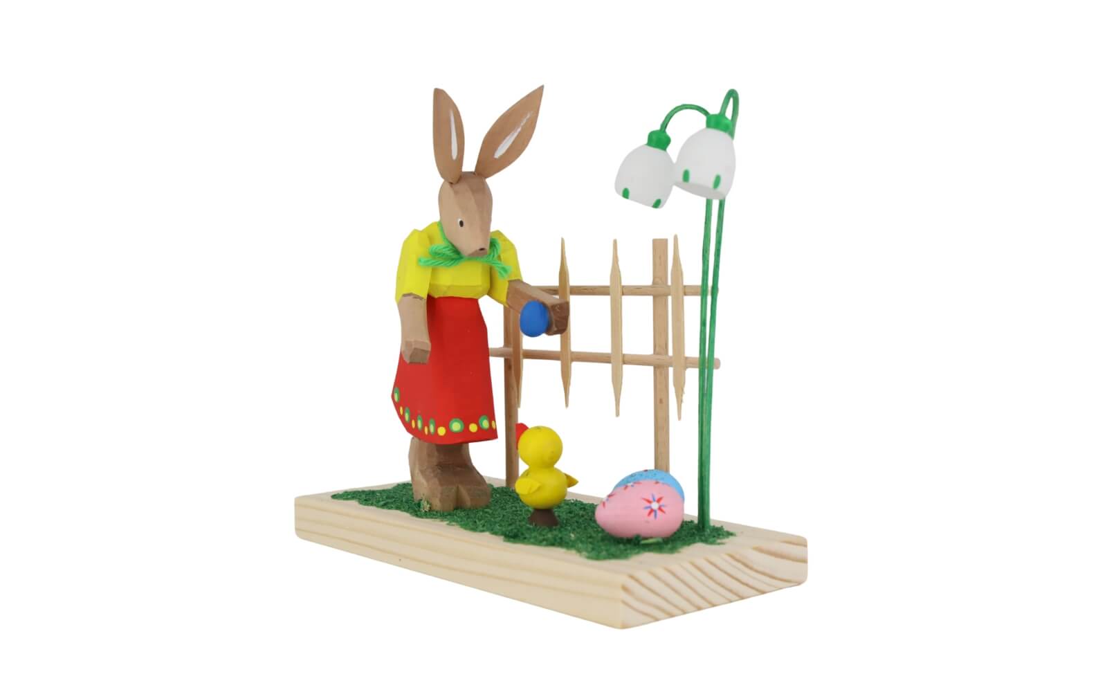 Easter bunny - rabbit at the garden fence, carved, 11 cm by Bettina Franke_2