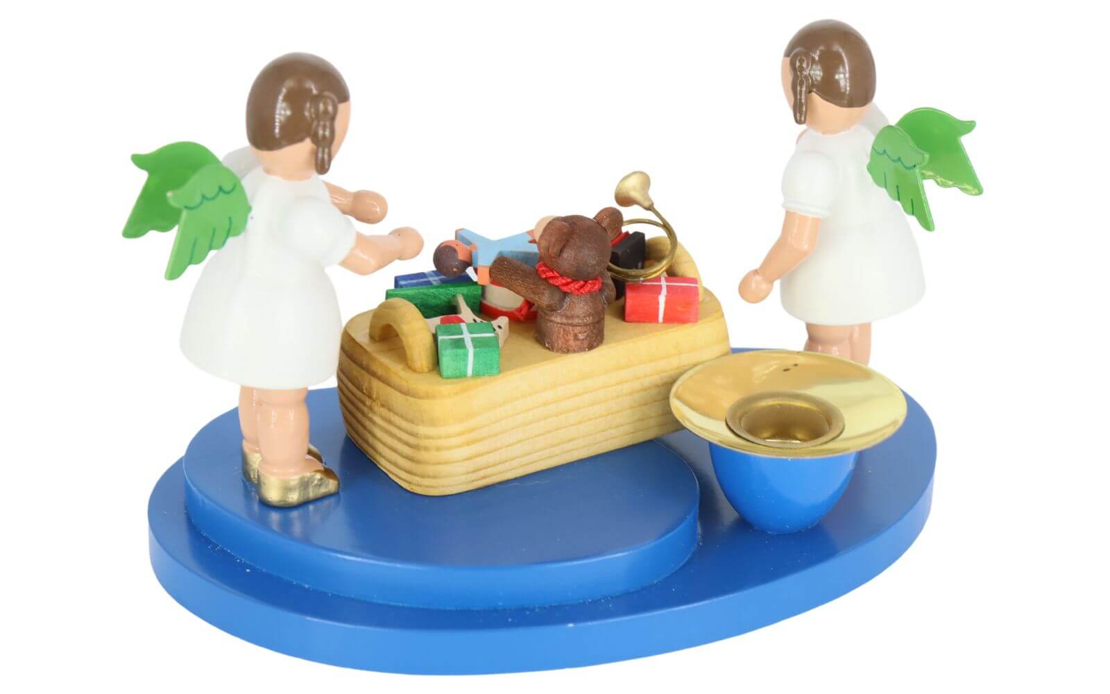 Candle holder with Christmas angel and toy basket, colored by Richard Glässer_2