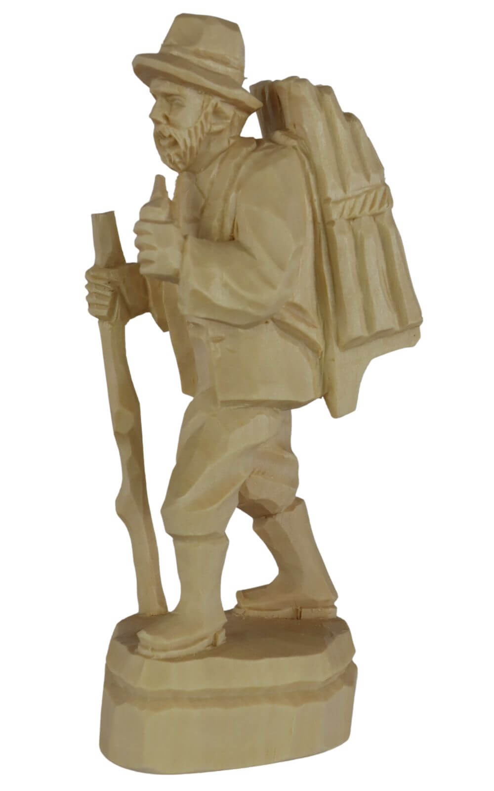 Woodman with pipe, natural, carved, 25 cm by Schnitzkunst aus dem Erzgebirge_2