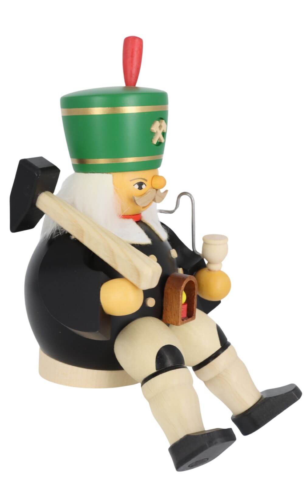 Smoking man miner tusker sitting, 14 cm by Müller Kleinkunst_3