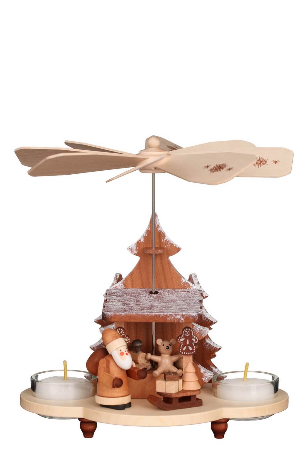 Pyramid Santa Claus on Striezelmarkt, 20 cm, nature by Christian Ulbricht