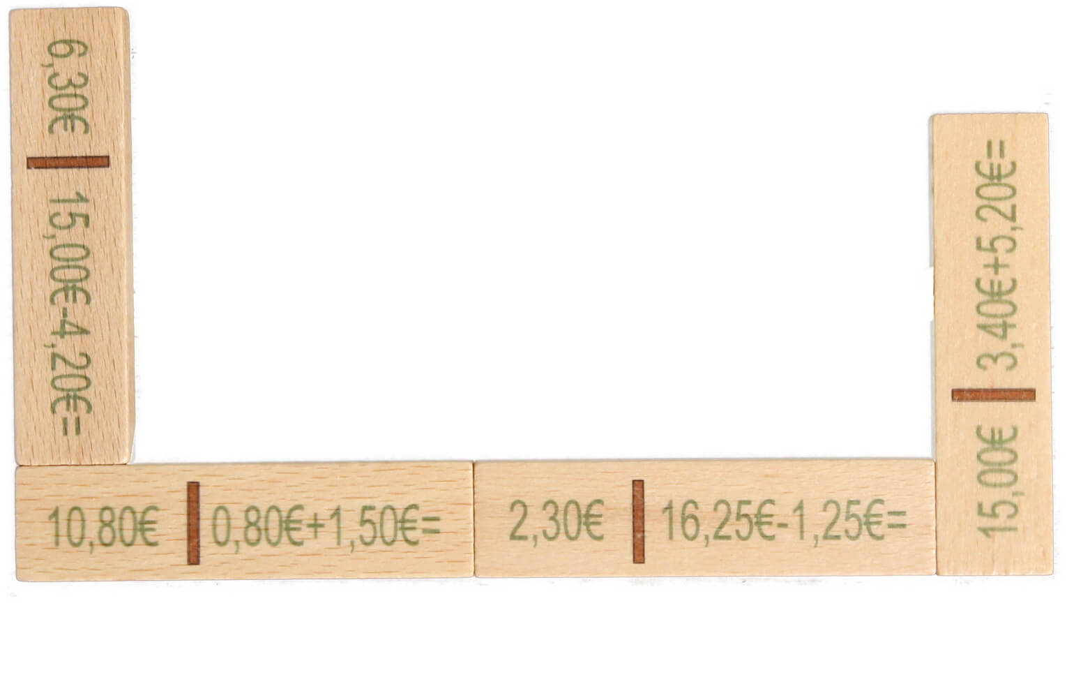 Wooden dominoes Euro, 40 pieces by Holzspielwaren Ebert GmbH