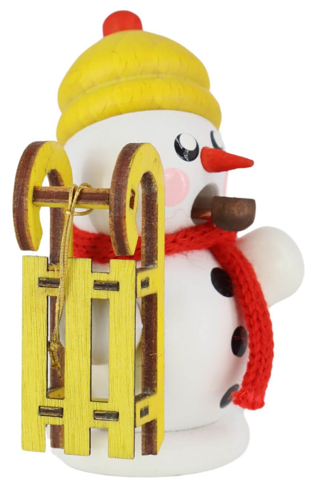 Smoking man snowman with sledge, colored by Gerd Hofmann_2