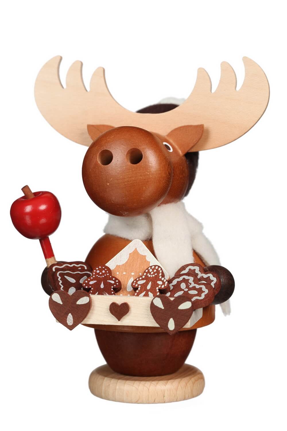 Smoking man moose gingerbread seller, 14 cm by Christian Ulbricht