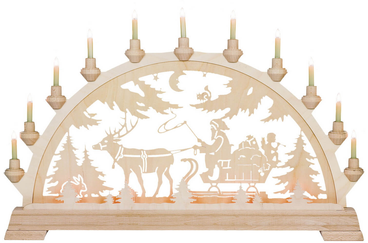 Candle arch Santa Claus with sleigh, 65 cm from KWO