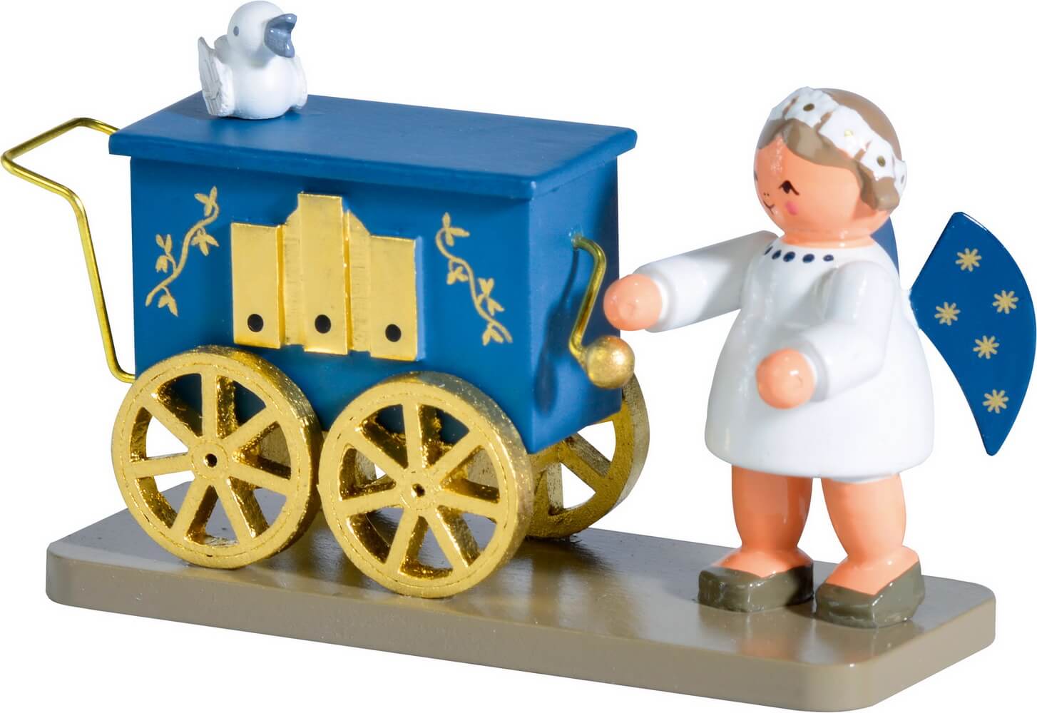 Christmas angel with hurdy-gurdy, 5 cm from KWO