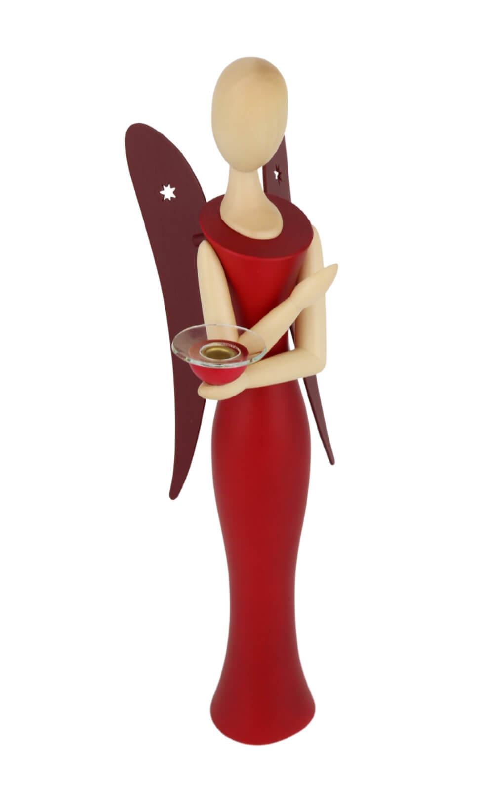 Angel - Sternkopf Red Ruby, standing, 25 cm by Holzkunst Gahlenz