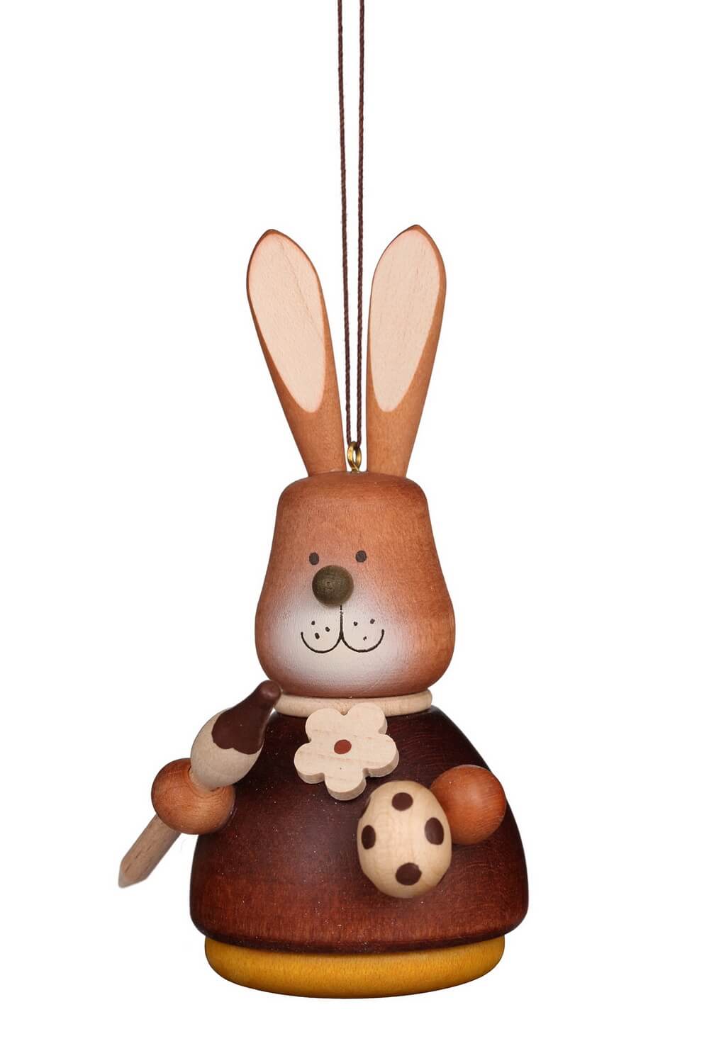 Easter bunny wobbly rabbit with brush, natural, 10 cm by Christian Ulbricht