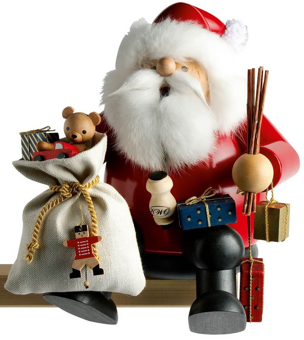 Smoking man edge stool Santa Claus, 24 cm by KWO