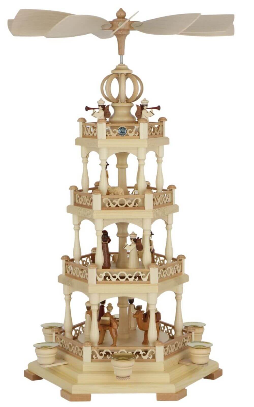 German Christmas Pyramid Holy Story, 4-tiered, 55 cm / 21.6 in by Müller Kleinkunst_1