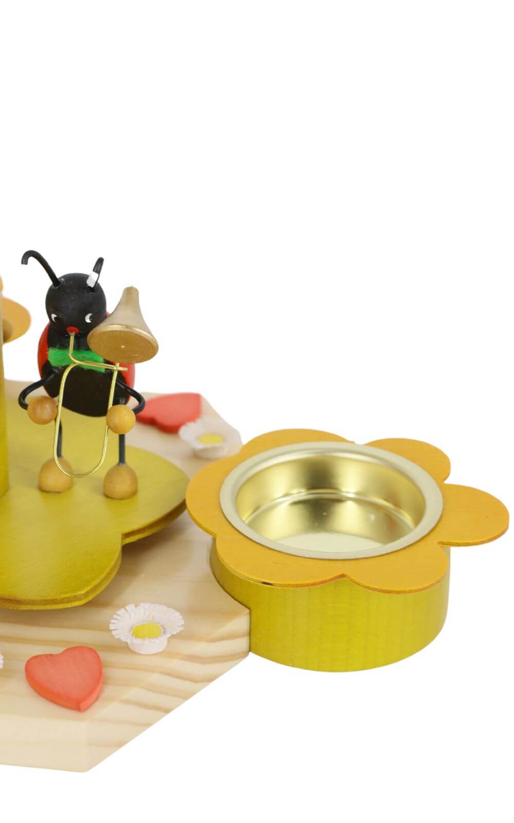 Tea light pyramid with beetle musicians, 19 cm by Volker Zenker_4