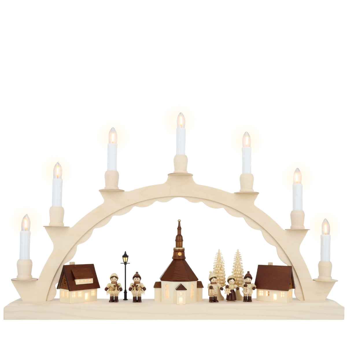 Candle arch Seiffen village with Romy Thiel children, LED, 50 cm by SEIFFEN.COM_1