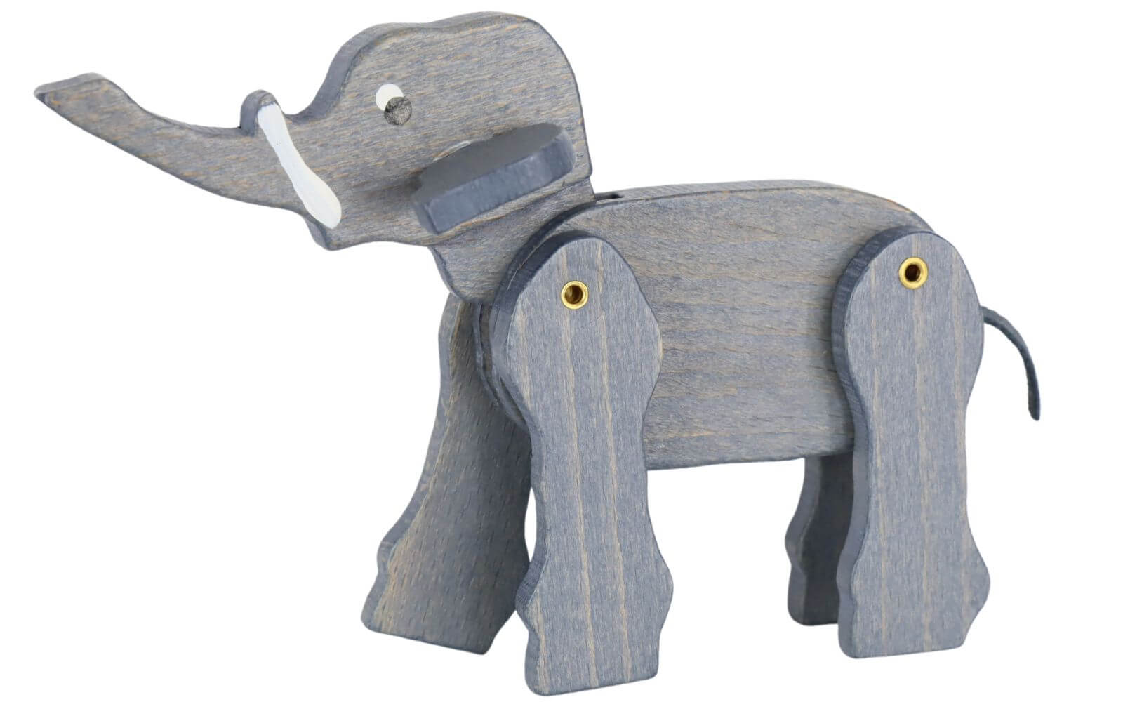 Miniature elephant, movable, 18 cm, colored by Seiffen.COM_2