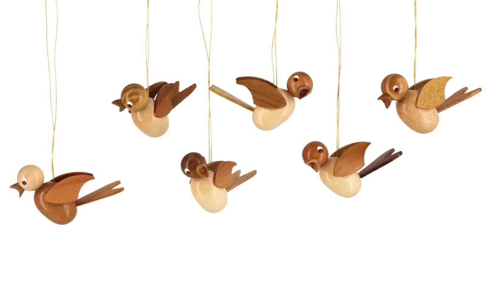 Hanging birds, 6 pieces, nature by SEIFFEN.COM
