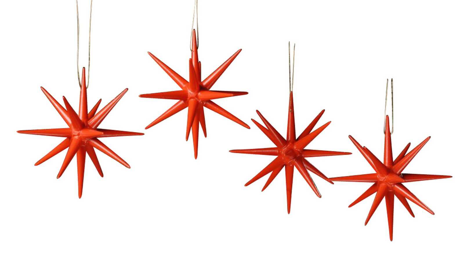 Christbaumschmuck Weihnachtssterne rot, 4-teilig von Albin Preißler_Bild1